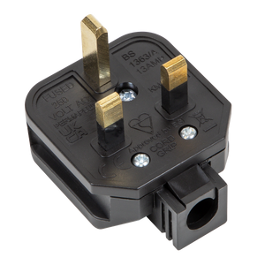 Sealey PL/13/3S 13A Heavy-Duty Rewirable Plug - Black