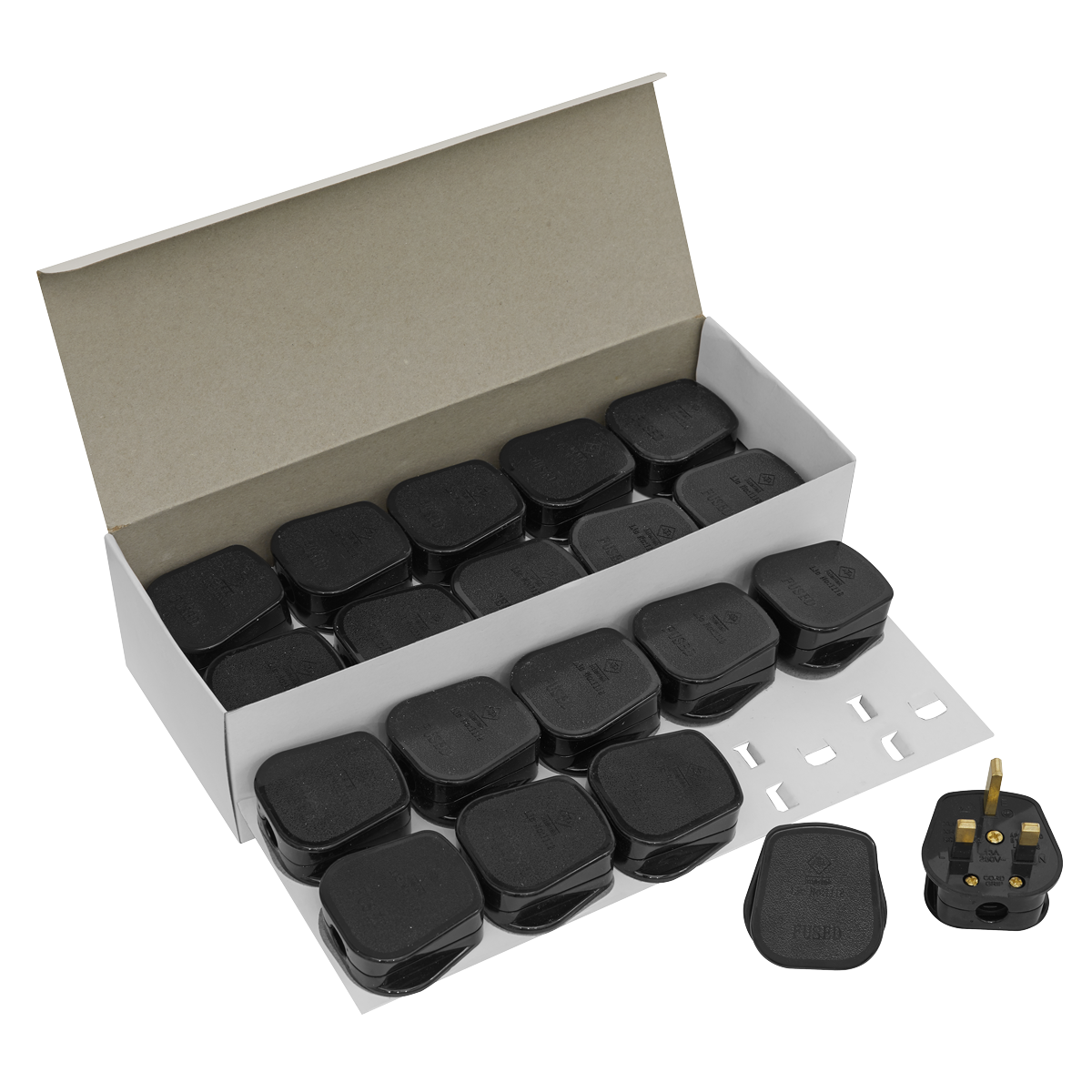 Sealey PL13/320 13A Rewirable Plug - Black - Pack of 20 - additional view 2