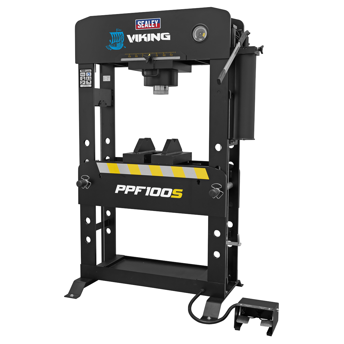 Sealey PPF100S Viking Floor Type Air/Hydraulic Press with Sliding Ram & Foot Pedal 100 Tonne - additional view 10