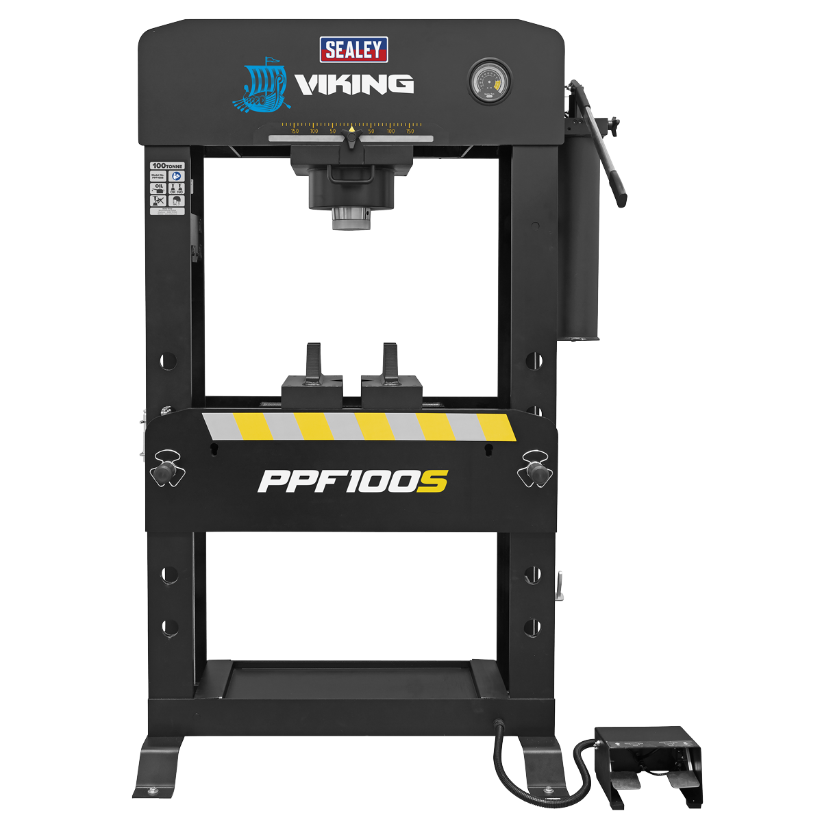 Sealey PPF100S Viking Floor Type Air/Hydraulic Press with Sliding Ram & Foot Pedal 100 Tonne - additional view 11