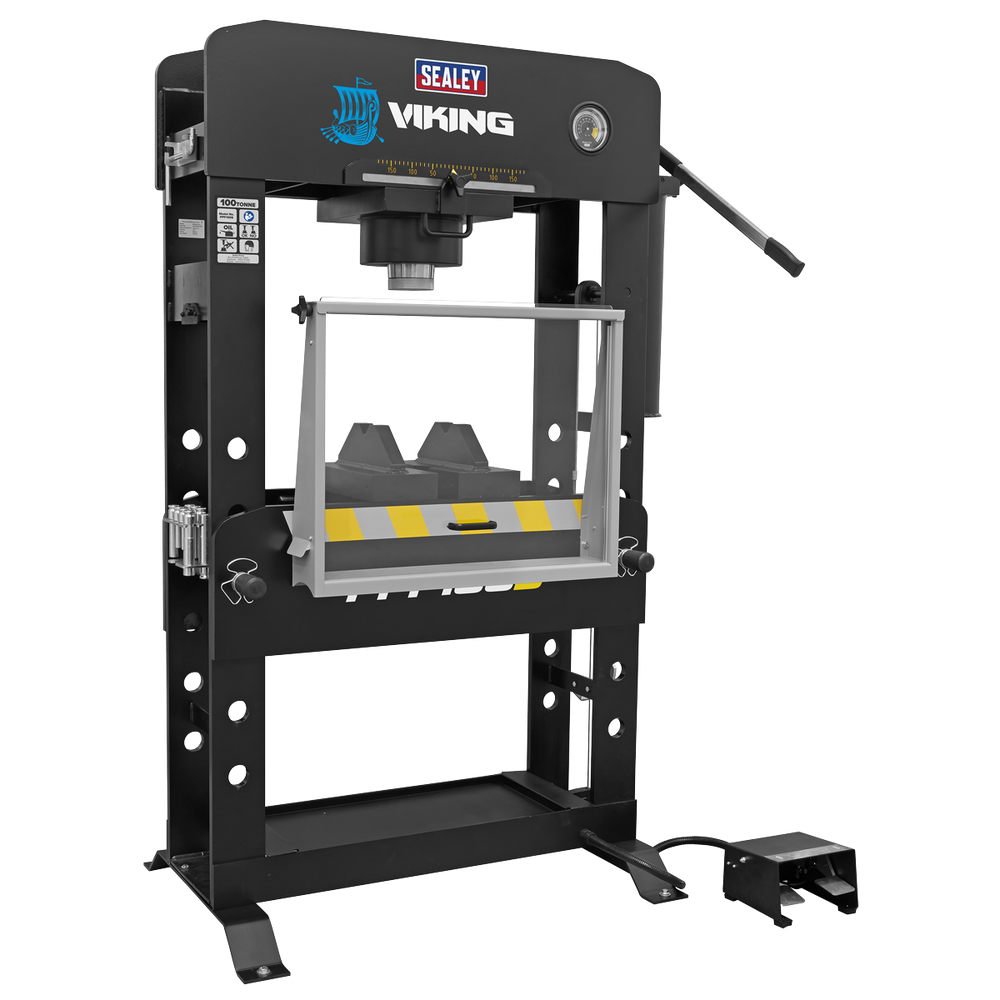 Sealey PPF100S Viking Floor Type Air/Hydraulic Press with Sliding Ram & Foot Pedal 100 Tonne - additional view 9