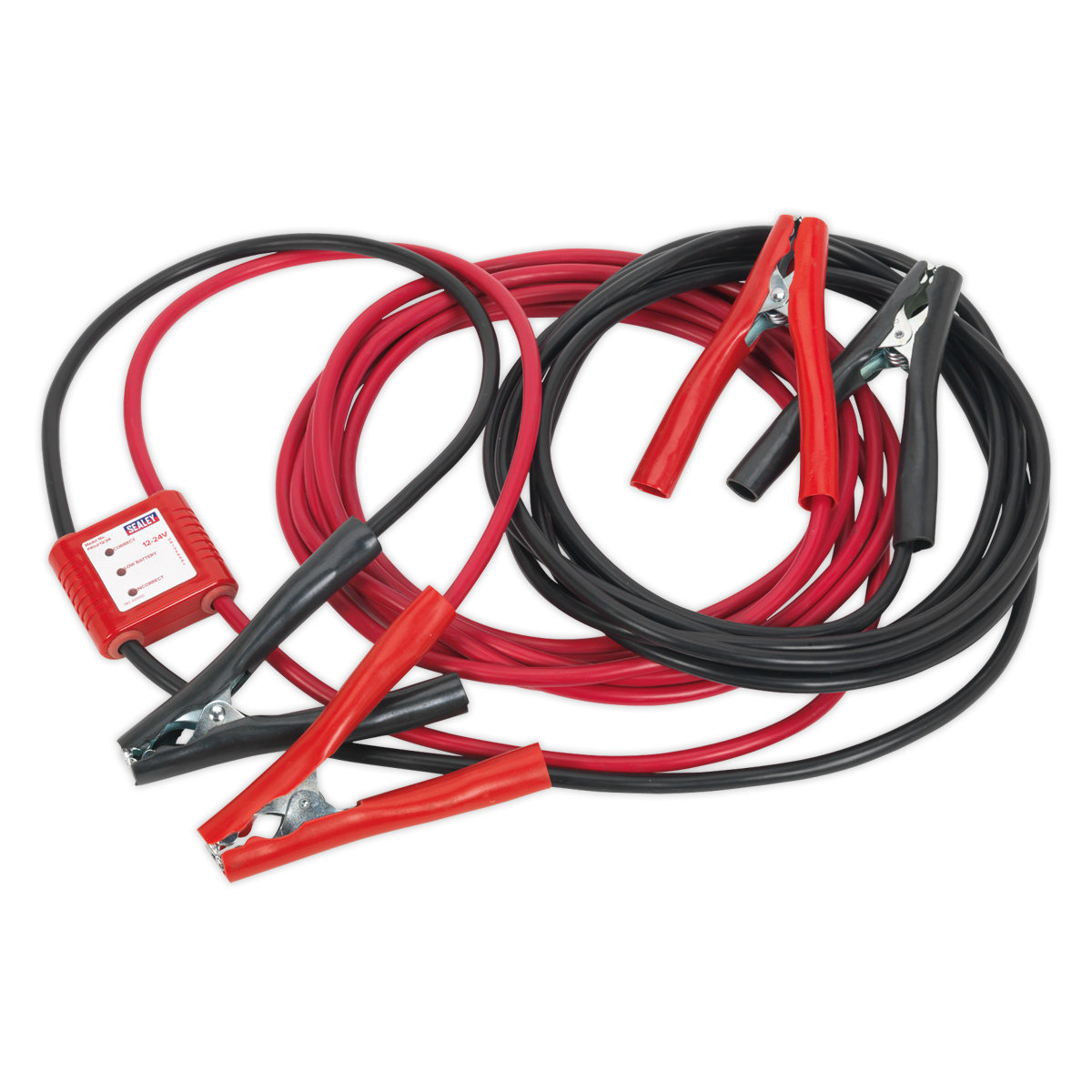 Sealey PROJ/12/24 Booster Cables 25mm² x 7m 450A with 12/24V Electronics Protection
