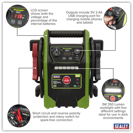Sealey PRS4400 Premier 12/24V RoadStart® Jump Starter 4400A Peak Amps - additional view 2