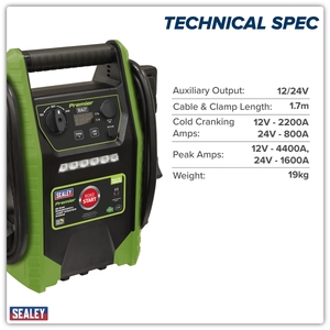 Sealey PRS4400 Premier 12/24V RoadStart® Jump Starter 4400A Peak Amps - additional view 15
