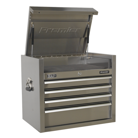 Sealey PTB66004SS Premier™ Heavy-Duty Topchest 4 Drawer 675mm - Stainless Steel