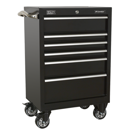 Sealey PTB67506 Premier™ Heavy-Duty Rollcab 6 Drawer 675mm - Black