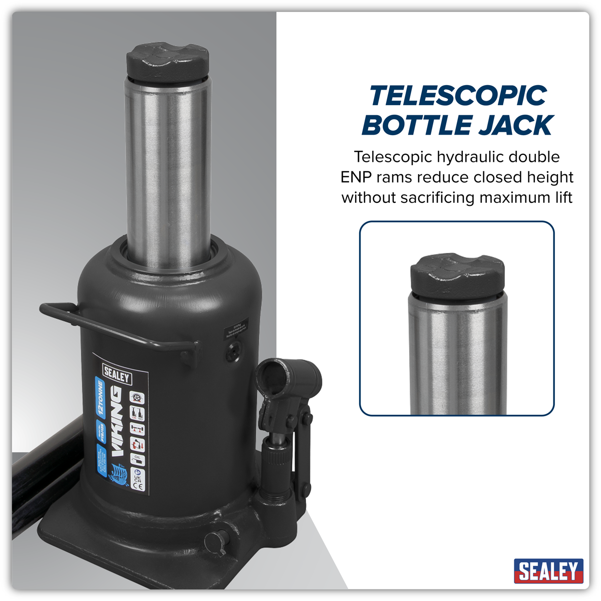Sealey PTBJ12S Viking Telescopic Bottle Jack 12 Tonne - additional view 5