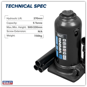 Sealey PTBJ5S Viking Telescopic Bottle Jack 5 Tonne - additional view 4