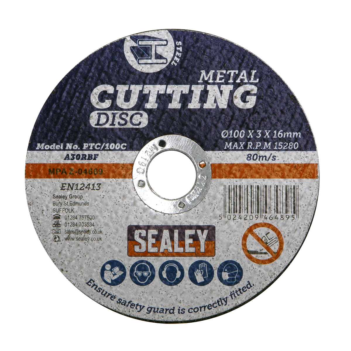 Sealey PTC/100C50 100 x 3mm Cutting Disc 16mm Bore - Pack of 50 - additional view 3