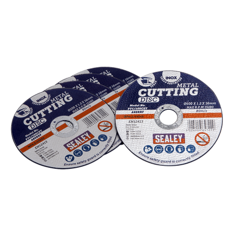 Sealey PTC/100CET5 100 x 1.2mm Cutting Disc 16mm Bore - Pack of 5
