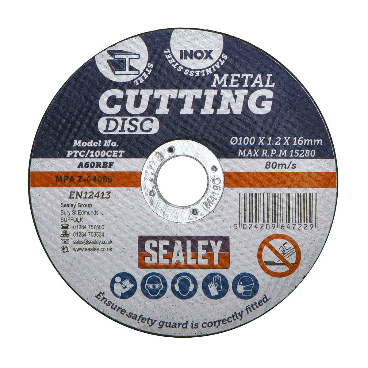 Sealey PTC/100CET 100 x 1.2mm Cutting Disc 16mm Bore - additional view 2