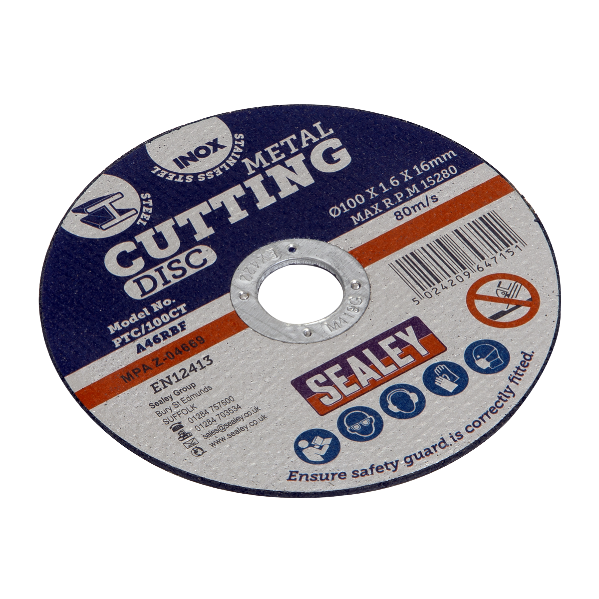 Sealey PTC/100CT50 100 x 1.6mm Cutting Disc 16mm Bore - Pack of 50 - additional view 5