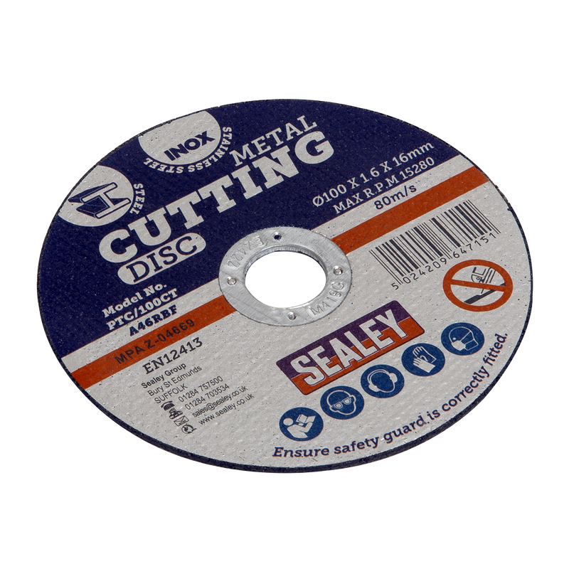 Sealey PTC/100CT50 100 x 1.6mm Cutting Disc 16mm Bore - Pack of 50 - additional view 5