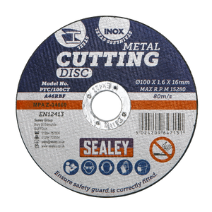 Sealey PTC/100CT50 100 x 1.6mm Cutting Disc 16mm Bore - Pack of 50 - additional view 6