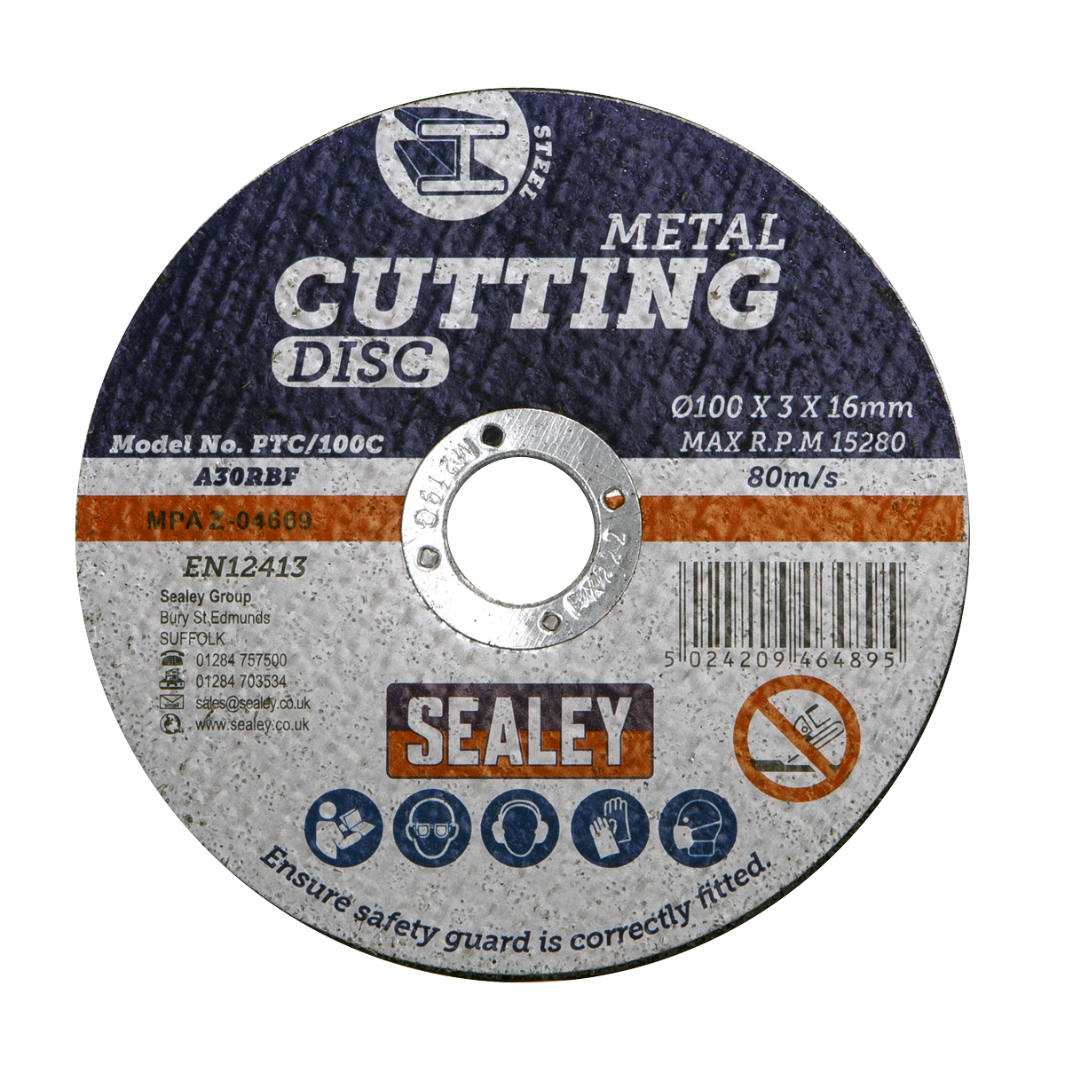 Sealey PTC/100C 100 x 3mm Cutting Disc 16mm Bore - additional view 2