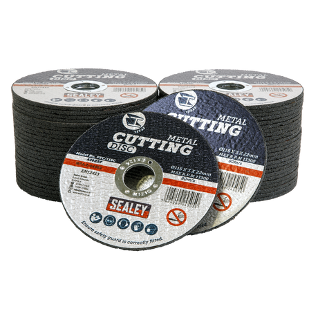 Sealey PTC/115C50 115 x 3mm Cutting Disc 22mm Bore - Pack of 50