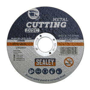 Sealey PTC/115C50 115 x 3mm Cutting Disc 22mm Bore - Pack of 50 - additional view 3