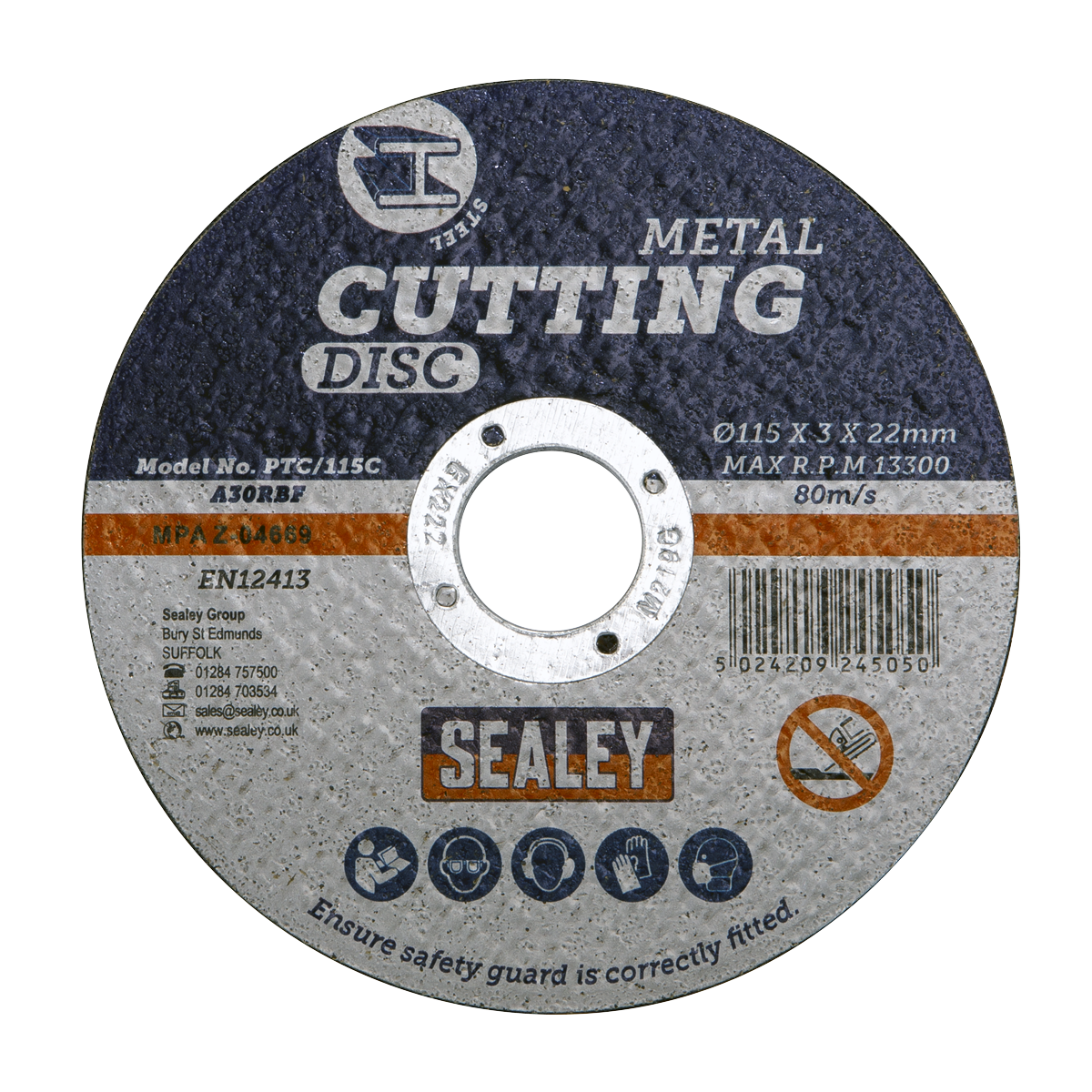 Sealey PTC/115C 115 x 3mm Cutting Disc 22mm Bore - additional view 3