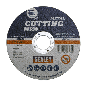 Sealey PTC/115C 115 x 3mm Cutting Disc 22mm Bore - additional view 3