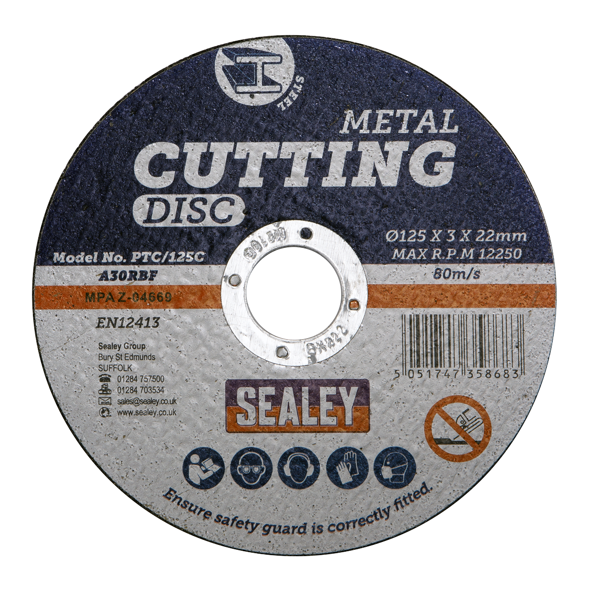 Sealey PTC/125C 125 x 3mm Cutting Disc 22mm Bore - additional view 2