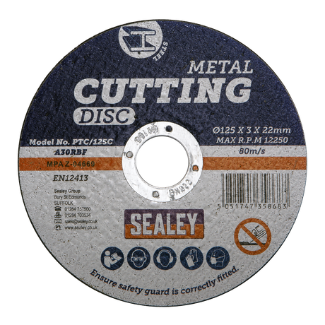 Sealey PTC/125C 125 x 3mm Cutting Disc 22mm Bore - additional view 2