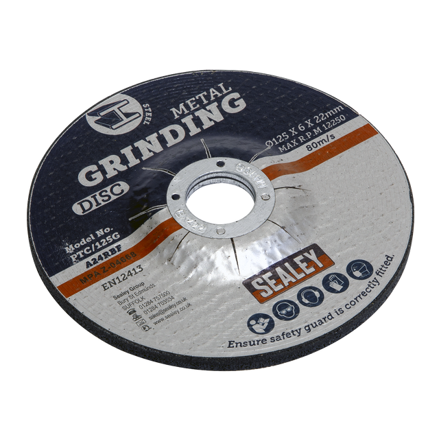 Sealey PTC/125G 125 x 6mm Grinding Disc 22mm Bore