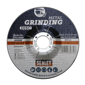 Sealey PTC/125G 125 x 6mm Grinding Disc 22mm Bore - additional view 2