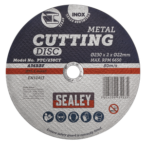 Sealey PTC/230CT 230 x 2mm Cutting Disc 22mm Bore - additional view 2