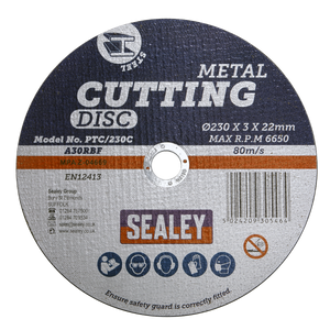 Sealey PTC/230C 230 x 3mm Cutting Disc 22mm Bore - additional view 2