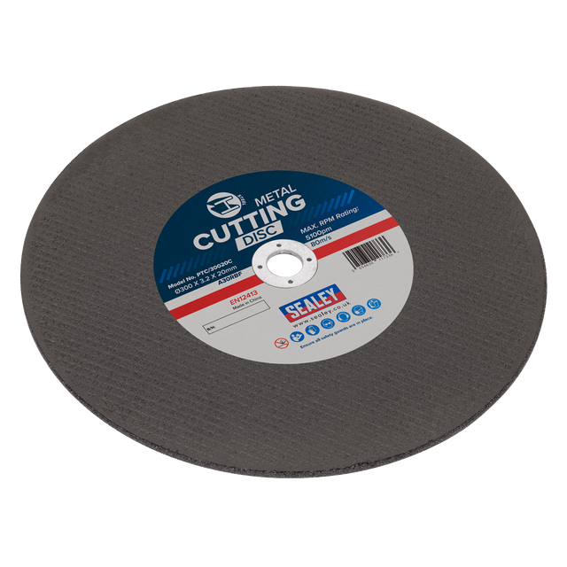 Sealey PTC/30020C 300 x 3.2mm Flat Metal Cutting Disc 20mm Bore
