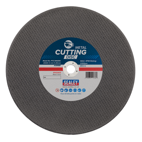 Sealey PTC/30020C 300 x 3.2mm Flat Metal Cutting Disc 20mm Bore - additional view 2