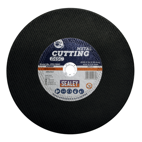 Sealey PTC/355C 355 x 3mm Cutting Disc 25.4mm Bore - additional view 2