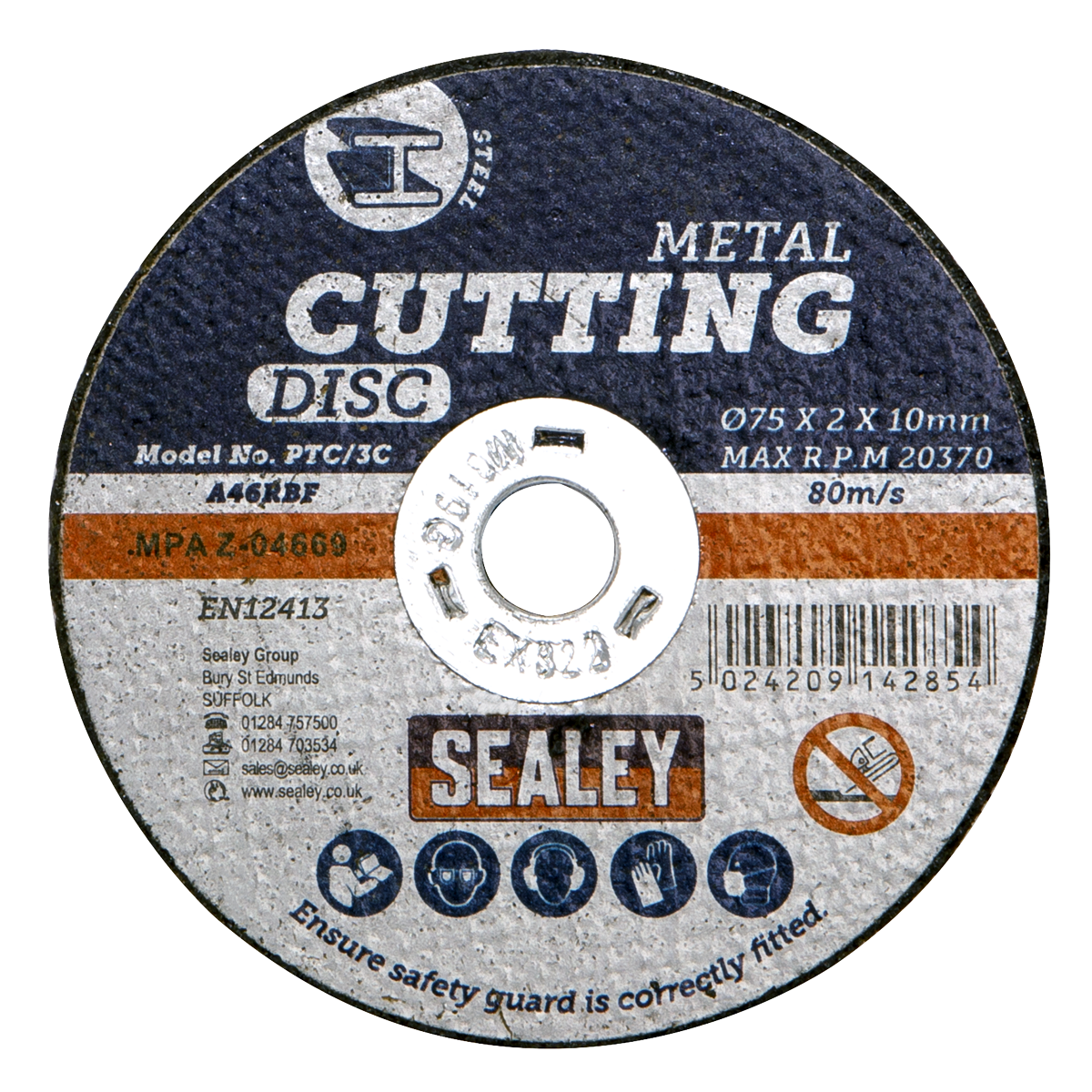 Sealey PTC/3C10 75 x 2mm Cutting Disc 10mm Bore - Pack of 10 - additional view 2
