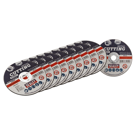 Sealey PTC/3CT10 75 x 1.2mm Cutting Disc 10mm Bore - Pack of 10