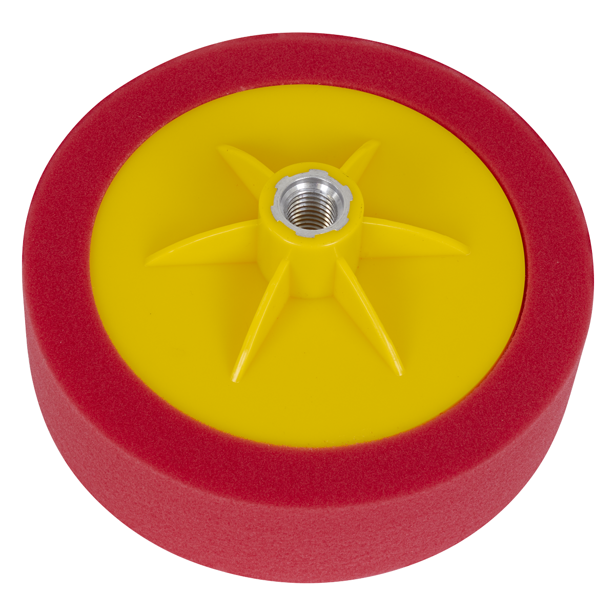 Sealey PTC/CH/M14-R 150 x 50mm Buffing & Polishing Foam Head M14 x 2mm - Red/Ultra-Soft