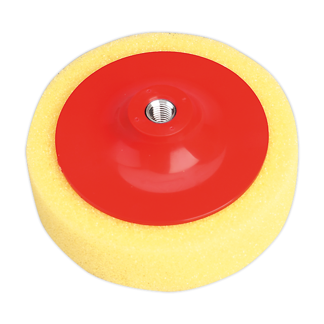 Sealey PTC/CH/M14-Y 150 x 50mm Buffing & Polishing Foam Head M14 x 2mm - Yellow/Coarse