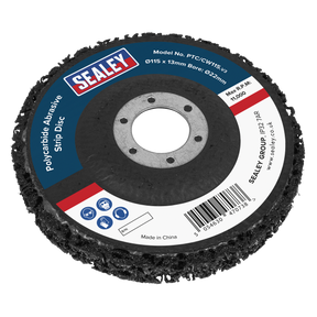 Sealey PTC/CW115 115 x 13mm Polycarbide Abrasive Strip Disc 22mm Bore - Black