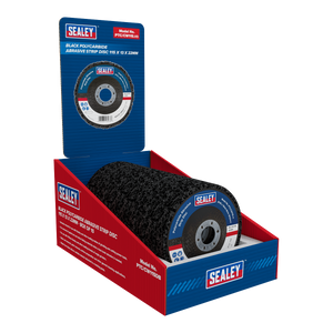 Sealey PTC/CW115DB 115 x 13mm Black Polycarbide Abrasive Strip Disc 22mm Bore - Display Box of 10 - additional view 3