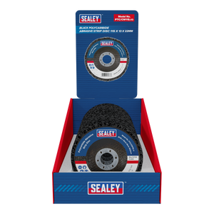 Sealey PTC/CW115DB 115 x 13mm Black Polycarbide Abrasive Strip Disc 22mm Bore - Display Box of 10 - additional view 2