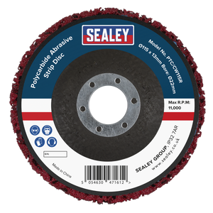 Sealey PTC/CW115R Polycarbide Abrasive Strip Disc 115 x 13 x 22mm - Red - additional view 3