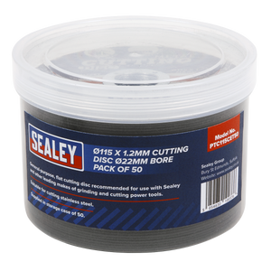 Sealey PTC115CET50 115 x 1.2mm Cutting Disc 22mm Bore - Pack of 50 - additional view 2