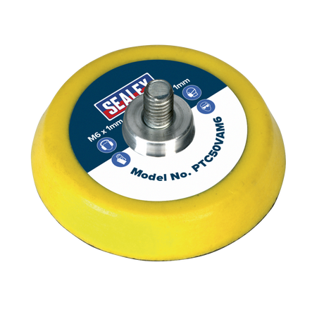 Sealey PTC50VAM6 50mm Hook-and-Loop Backing Pad M6 x 1mm