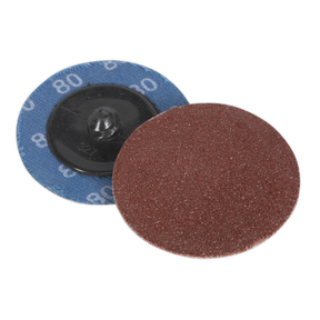 Sealey PTCQC5080 50mm Quick Change Sanding Disc 80Grit - Pack of 10