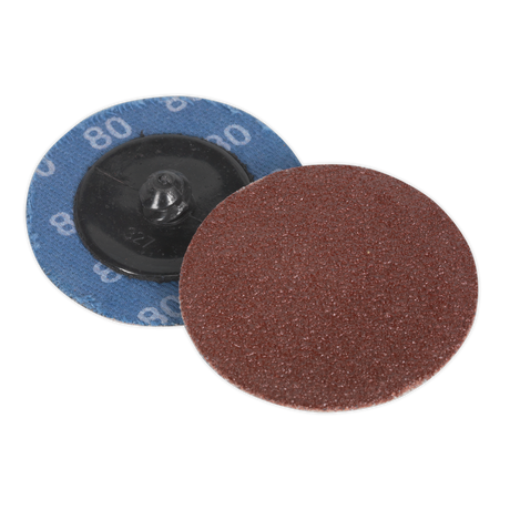 Sealey PTCQC5080 50mm Quick Change Sanding Disc 80Grit - Pack of 10