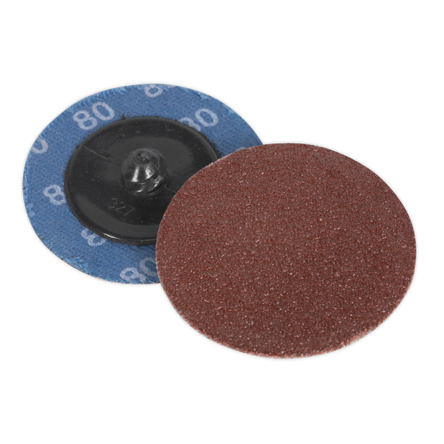 Sealey PTCQC5080 50mm Quick Change Sanding Disc 80Grit - Pack of 10