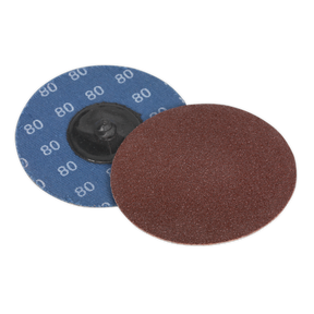 Sealey PTCQC7580 75mm Quick Change Sanding Disc 80Grit - Pack of 10