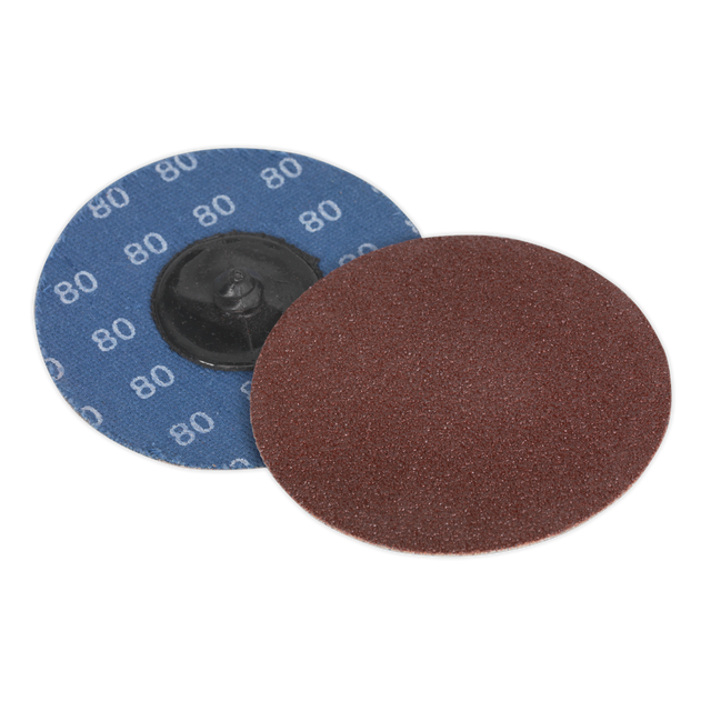 Sealey PTCQC7580 75mm Quick Change Sanding Disc 80Grit - Pack of 10