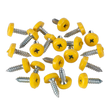 Sealey PTNP2 Numberplate Screw with Plastic Enclosed Head 4.8 x 18mm, Yellow - Pack of 50