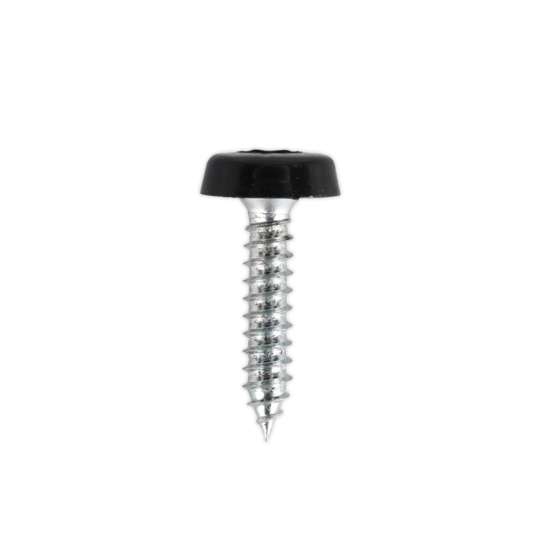 Sealey PTNP7 Numberplate Screw with Plastic Enclosed Head 4.8 x 24mm, Black - Pack of 50 - additional view 2
