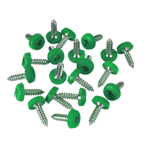 Sealey PTNPG Numberplate Screws 4.8 x 18mm, Green - Pack of 50